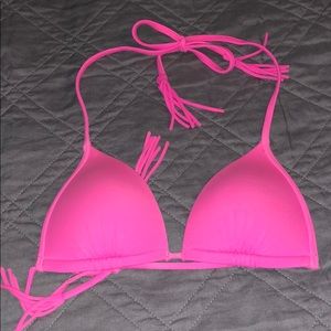 hot pink triangle bathingsuit top